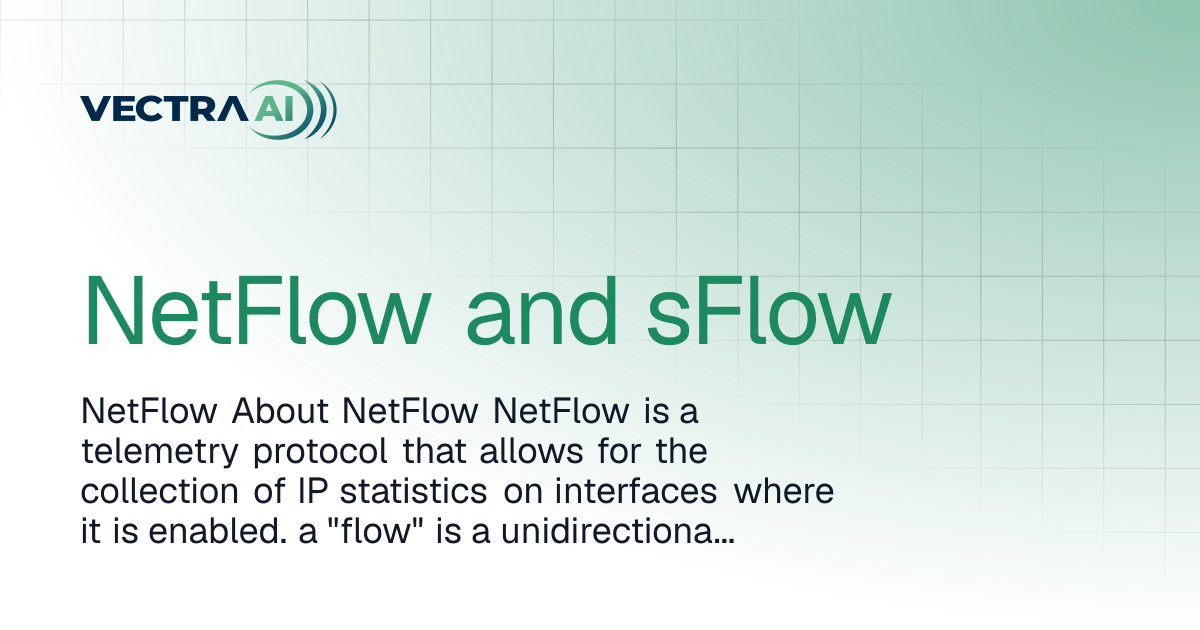 NetFlow and sFlow | Vectra Fusion
