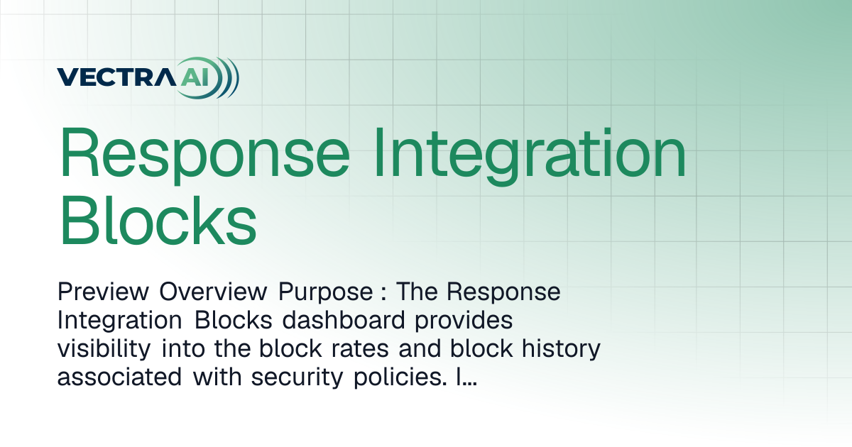 Response Integration Blocks | Vectra Fusion