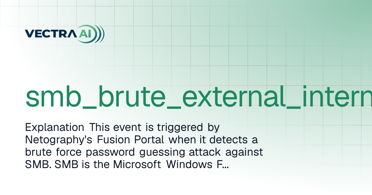 smb_brute_external_internal | Vectra Fusion