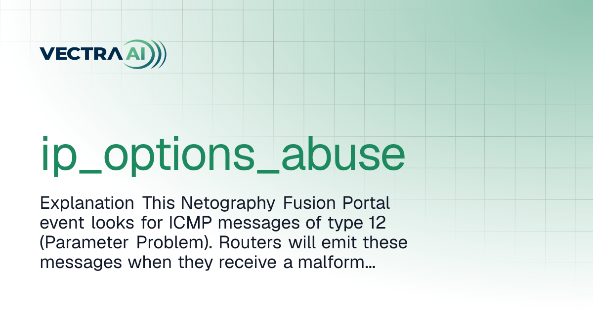 ip_options_abuse | Vectra Fusion